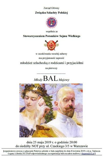 SPSW i ZSzP zapraszają na Pierwszy BAL Majowy !